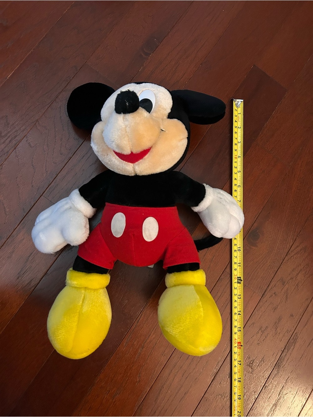 Vintage Disney Mickey Mouse Plush Sun-Star Japan 15" Stuffed Animal Classic Red - Picture 7 of 9